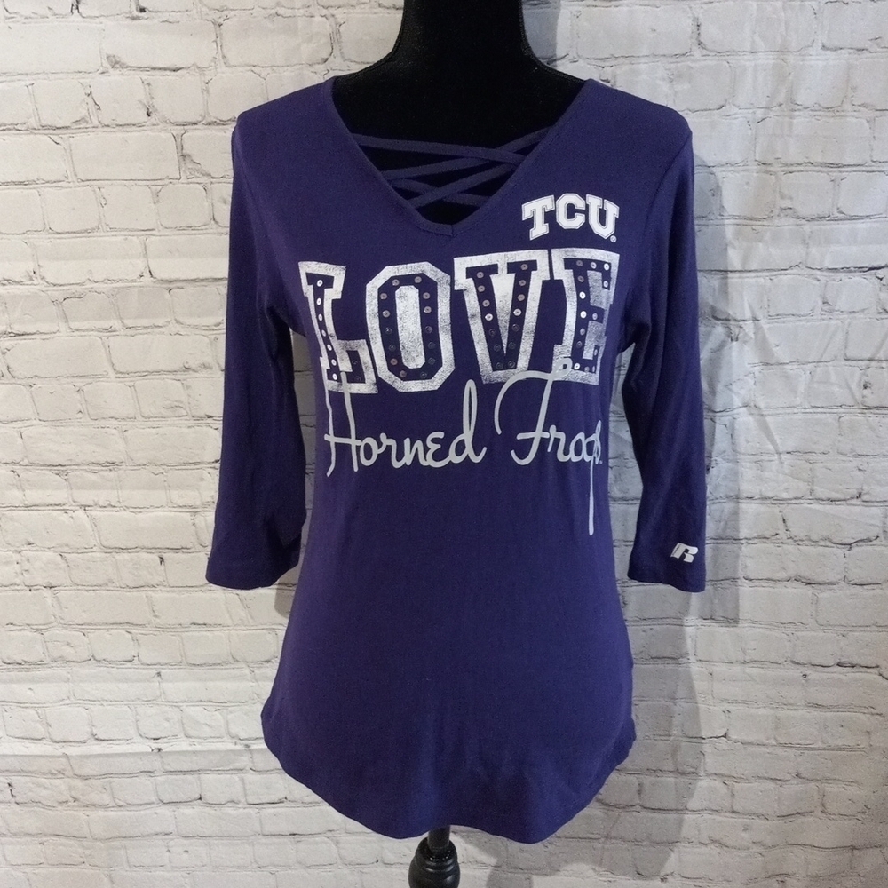 RUSSELL Small/CH (3-5) TCU HORNED FROGS long sleeve tee